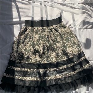 Black & Cream Lace Skirt